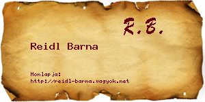 Reidl Barna névjegykártya
